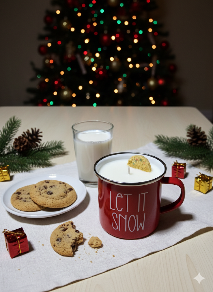Christmas Mug - Santas Milk n Cookies Candle 10 oz