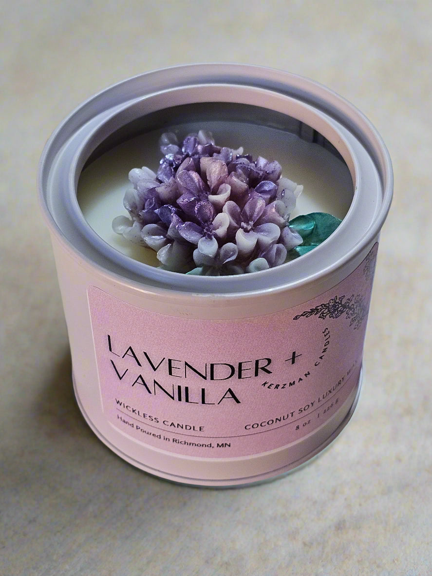 WICKLESS Lavender and Vanilla Tins 8 oz