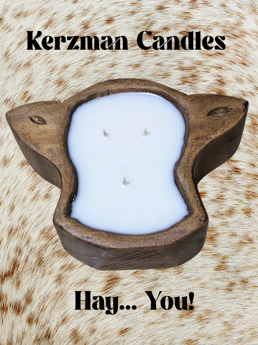 Cow Head Candle - Hay You! 8oz - (Choose your own fragrance)
