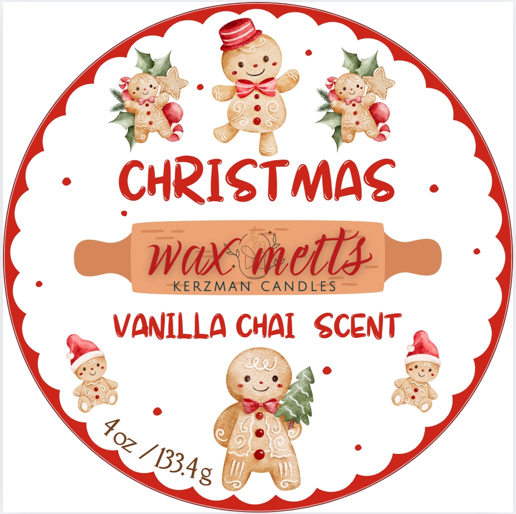 Christmas Gingerbread (Vanilla Chai Scented) 4oz Wax tarts