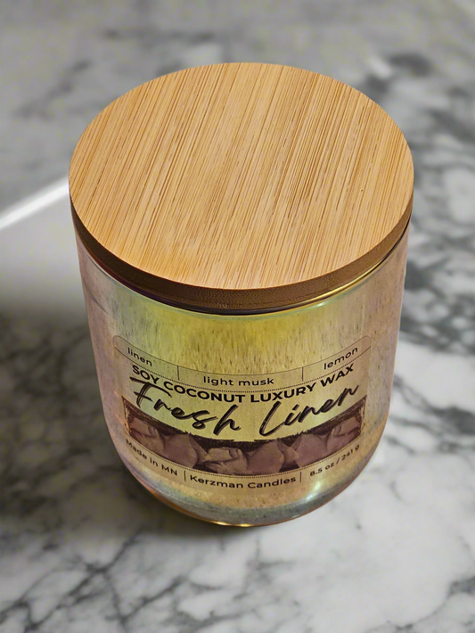 Fresh Linen Iridescent Candle 8.5 oz