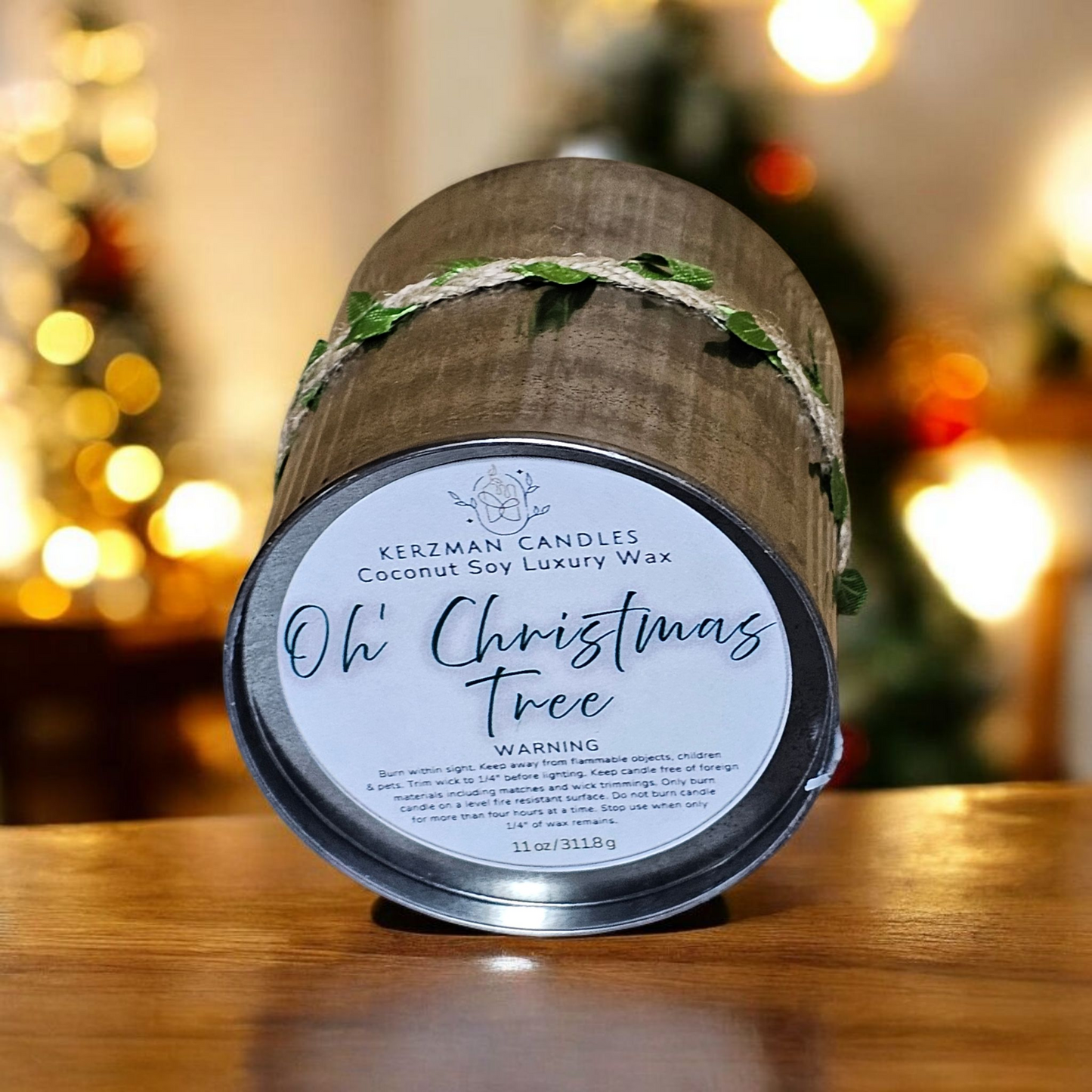 Tin Candle - 11 oz - Oh Christmas Tree