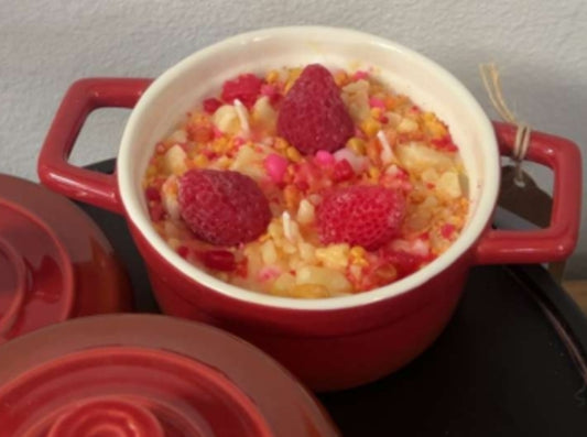 Strawberry Crumble Dessert Candle (with reusable ceramic crock) 10 oz