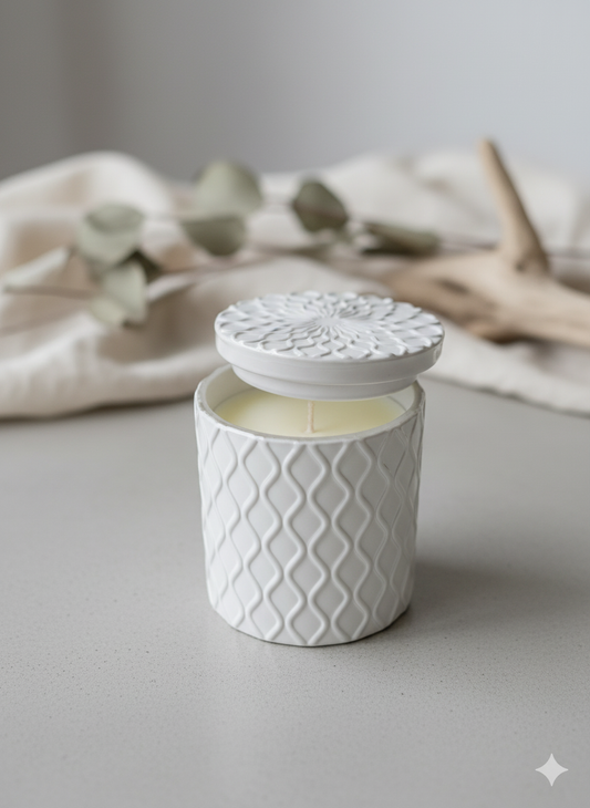 White Elegant Crystal Candle - 7.5 oz / (Choose your own fragrance)