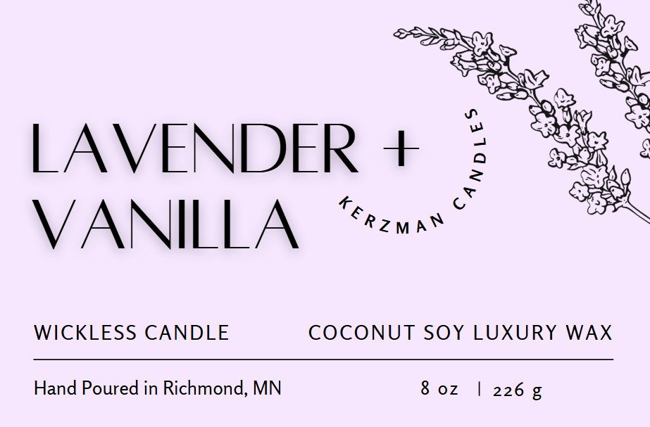 WICKLESS Lavender and Vanilla Tins 8 oz