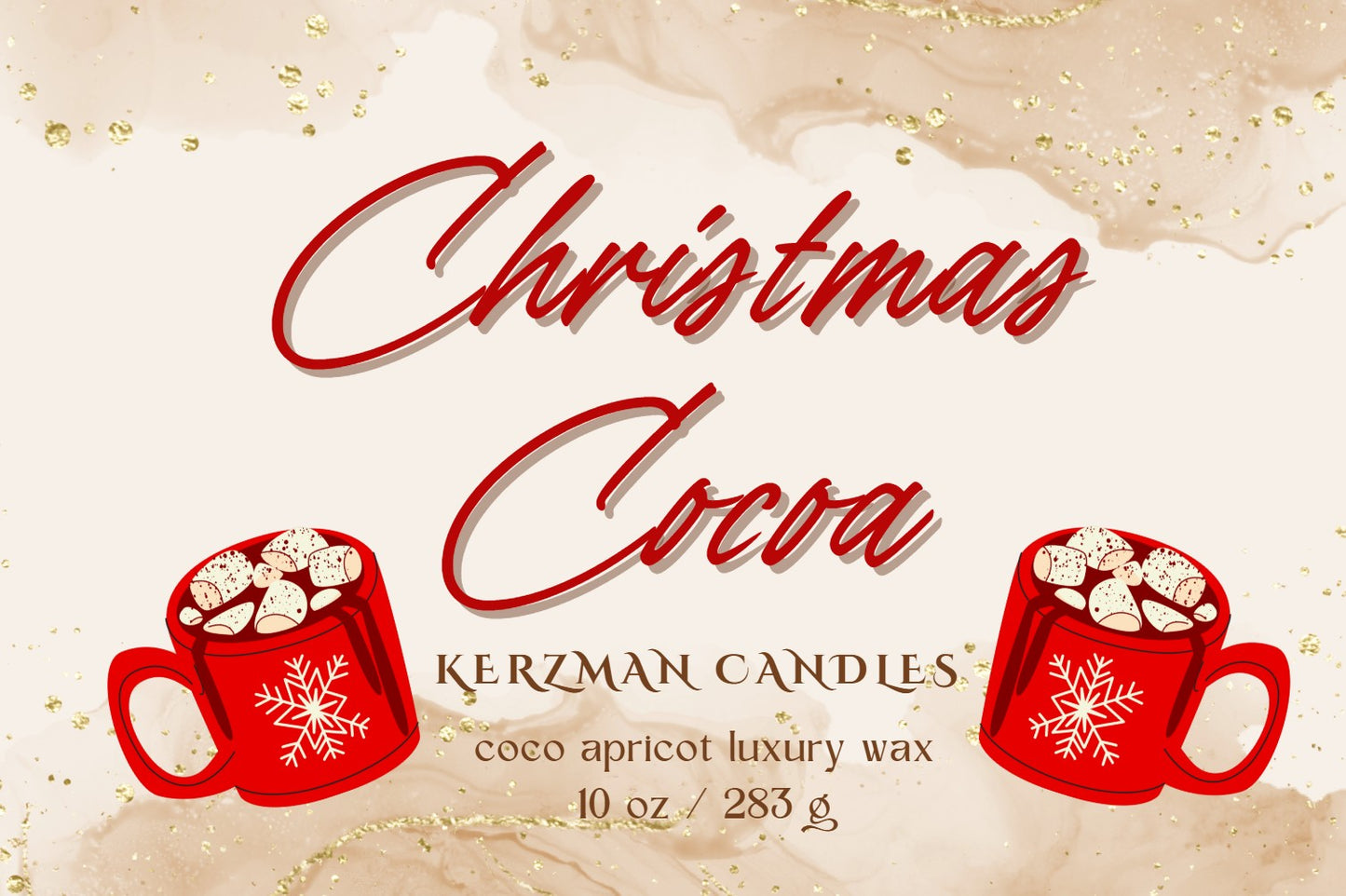 Christmas Mug - Cocoa Scented Candle 10 oz