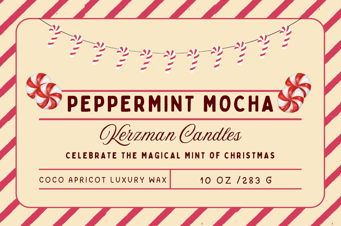 Christmas Mug - Peppermint Mocha Scented Candle 10 oz