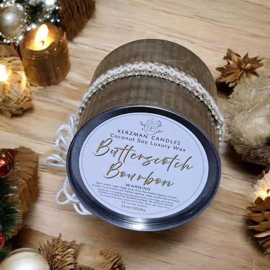 Tin Candle - 11 oz - Butterscotch Bourbon